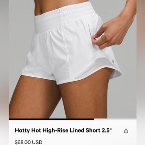 lululemon hotty hot high rise shorts  2.5” —- size 0